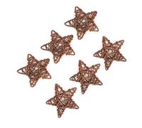 6PCS Rattan Stars, Mini Hanging Balls Ornaments DIY Craft Vase Fillers Star Shaped Handwoven Wicker for Wedding Party Decoration