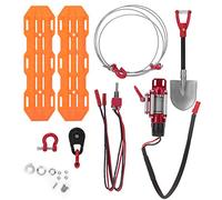 6pcs RC Car Decorative Tools Set, Metal Capstan Roller Steel Rope Lock Shovel Barricades for Hsp Axial SCX10 D90 HPI RC Vehicle Model Accessories