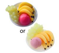 6Pcs Realistic Kitchen Fruit Grape Peach Banana Toy For Kids 1/6 1/12 Pretend For Play Fake Food Toy Party Toy Food For Kids For Kitchen
