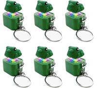 6PCS Rechargeable Frog Croaking Keychain,Sound Button Fidget Keychain with Sound and Lights, Adults Keyboard Clicker, Stress Reliever for Anxiety