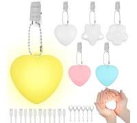 6Pcs Rechargeable Handbag Light Star/Heart/Flower Shape Touch Sensing Purse Keychain Light Wallet Glowing Lamp Portable Mini Handbag Night Lamps for Women Lady(6-Style 1-white pink green yellow)