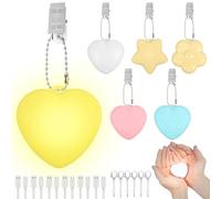 6Pcs Rechargeable Handbag Light Star/Heart/Flower Shape Touch Sensing Purse Keychain Light Wallet Glowing Lamp Portable Mini Handbag Night Lamps for Women Lady(6-Style 2-yellow pink green white)