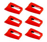 6pcs Record Player Needle, ABS Turntable Replacement Needle Durable Record Player Replacement Accessory for Phonograph (Red)