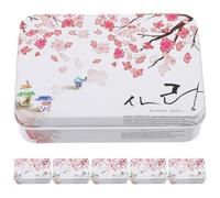 6pcs Rectangular Tin Storage Box Set with Floral Print and Lids, Large Capacity Tinplate Containers for Jewelry Craft and Earring Organizing, Practical Storage Solution for Home