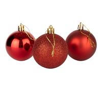(6Pcs, Red) 60mm Christmas Baubles Shatterproof,Tree Decorations