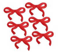 6PCS Red Bow Iron On Patches, 3x2 Inch Mini Bow Embroidered Applique, Cute Embroidery Bowknot Sew On Patch for Clothing, Hat, Jeans, Backpack, Shirt and Jackets, Embroidery Applique for DIY Projects