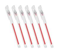 6pcs Red Plastic Beauty Pen for Daily Makeup and Stage Performances | High Precision, Splashproof, Lightweight, Non Irritating, Six Piece Pack, Mark and Outline Tool