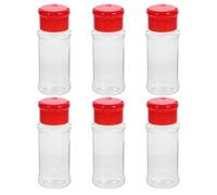 6pcs Red Plastic Salt and Pepper Shaker Dispenser Bottle