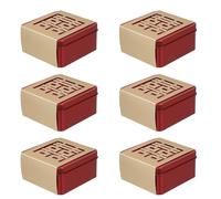 6pcs Red Square Tinplate Wedding Candy Box for Guests Chinese Style