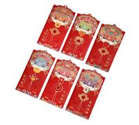 6Pcs Redness Envelopes for Traditional Spring Festival 2025 Snake Year Money Packets Gold Foil Hongbao for New Year