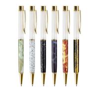 6Pcs Refillable Ballpoint Pen Twist to Open and Close Empty Pen Rod Ballpoint Metal Clip for Women Student Drawing