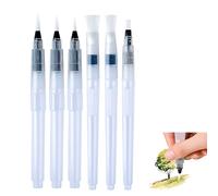 6PCS Refillable Water Pens and Brush Pens Set, Portable Watercolour Brushes for Solid Watercolour, Water-Soluble Pencils, and Blending, Paint Brushes for Artists and Hobbyists