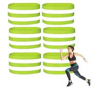 6Pcs Reflective Armbands,Adjustable Elasticated Reflective Bands,Running High Vis Reflectors Accessories,Fluorescent Bracelet Strips,for Adults Kids Walking Cycling Running Safety Reflective-Gear