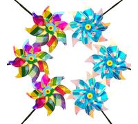 6Pcs Reflective Bird Repellent Windmill, Bird Repellent, Reflective Windmill,Pigeon Repellent, Keep Birds Away From Your Home, Garden,Farm,Patio (6Pcs-E)