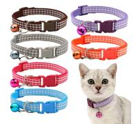 6Pcs Reflective Cat Collars with Bells Quick Release Cat Collar Breakaway Cat Collar Colorful Cat Collars Quick Release Adjustable Collar for Cats and Small Dogs Small Pet Supplies