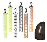 6PCS Reflective Pendant - Nylon Safety Reflector Pendant | Glowing Keychain Reflective Strips for Backpack, Clothes, Wheelchair, Cycling, Walking, Running Tags | Key Fob
