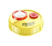 6Pcs Regular Mouth Liquid Culture Lid,Grain Spawn Cultivation Mason Jar Lid with 0.22um PTFE Syringe Filter & 20mm Self Healing Injection Ports For Mushroom Growing Mycology(Yellow)