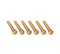 6Pcs Regular Size Brass Guitar Bridge Pins Set, Enhances Tone Quality and Performance, Suitable for Folk Guitar, Easy to Use with Exquisite Appearance, Gold/Black (Gold)