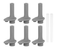 6pcs Replacement Bite Valve & 2pcs Straw for Zak Designs Kelso 15oz, BPA-Free Silicone Mouthpiece Reusable Kids Straw Cup Parts Water Bottle Accessories (Grey)