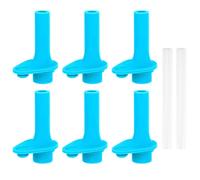 6pcs Replacement Bite Valve & 2pcs Straw for Zak Designs Kelso 15oz, BPA-Free Silicone Mouthpiece Reusable Kids Straw Cup Parts Water Bottle Accessories (Blue)