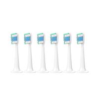 6PCS Replacement Brush Heads ，Compatible for MIJIA ，T300/T500/T700 Sonic Electric Tooth Soft Bristle Caps Vacuum Package Nozzles(Clean GN BU6Pcs)