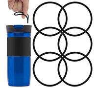 6pcs Replacement Gaskets Compatible with Contigo Snapseal Byron Travel Mug 16 & 20oz, Leakage-Proof Rubber Seals Ring Lid Gaskets Replacement Parts Compatible with Contigo Mugs (Black)