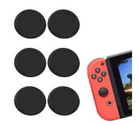 6Pcs Replacement Joystick Covers for Switch - Silicone Thumb Grips, Caps, and Button Covers (Black)