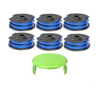 6pcs Replacement Spools and 1pc Cap for For Greenworks 21212, 21272 Trimmers, 27ft Nylon Line 1 65mm for Efficient Cutting