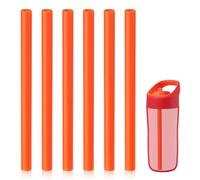 6pcs Replacement Straws for Gatorade Kids Rookie Metal Water Bottle, Reusable Plastic Straws for Gatorade Kids Rookie Metal Water Bottle Accessories (Orange)