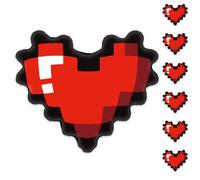 6pcs Retro Gaming Pixel Heart Foil Balloon, 18 Inch, Red and Black, 8-Bit Design, Happy Galentines Day Party Decoration (Mosaic Black Red Heart)