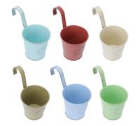 6pcs Retro Iron Flower Buckets with Hook for Home Decoration