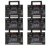 6pcs Retro Radio Style Party Treat Boxes Black Paper Lightweight