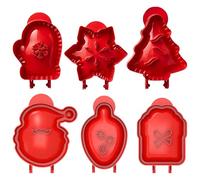 6pcs Reusable Cake & Pie Moulds Set: Hand Pie Maker, Mini Pie Makers for Christmas & Halloween Baking Decor, One-Press Biscuit, Cookie, Pastry Moulds - Ideal Baking Gift for Home Bakers, Easy Clean
