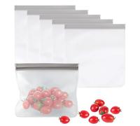 6PCS Reusable Freezer Gallon Bags Dishwasher Safe BBA Free Large Food Storage Bags Leakproof Reusable Silicone Ziplock Bag for Marinate Meats, Fruits, Sandwich, Vegetable, Cereal, Travel Items