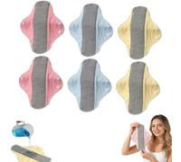 6Pcs Reusable Graphene Incontinence Pads,Soft Gentle Comfort Sanitary Pad,Reusable Fabric Menstrual Pads,Leak-Proof & Waterproof Washable Incontinence Pads,Pink, Blue, Yellow