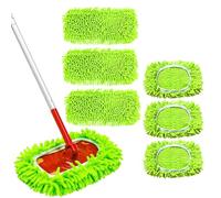 6PCS Reusable Microfiber Mop Pads Compatible with Swiffer Sweeper, Washable Microfiber Sweeping Mop Refills, Dry Wet Sweeping Mopping Cloths for Hardwood Floor/Tile/Marble Cleaning, Machine Washable