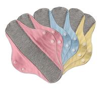 6pcs Reusable Pads, Washable Cotton Panty Liners for Women, Feminine Pad for Postpartum Care/Elderly Care, 23 cm Length 19.5 cm Width