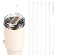 6pcs Reusable Plastic Straw Transparent for YETI 42 oz, 35 oz, 26 oz, 25 oz, Tumbler Clear Cup Stanley 30 oz for Smoothies Frozen Hot Drink Tea Juice