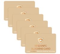6Pcs RFID Blocking Card, Provent Contactless Scan Theft, Generation 2 Effective Credit Card Protector, NFC Blocker for Credit Debit Passport, Easy to Test The Function in The Supermarket(Gold)