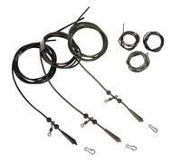 6PCS Rigged Rig Tube Tied Carp Fishing Rigs, Helicopter Set Up Carp Anti Leaders Eady Action Leadcore Leaders For Weedy Or Silty Bottom Outdoor Fishing Discreet Gravel Brown