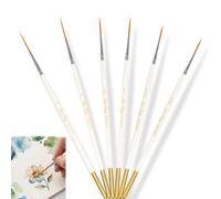 6Pcs Rigger Liner Brushes, Extra Long Fine Tip Paint Brush Set, Highly Flexible Detail Paint Brushes, Pinstriping Scroll Outlining Brush for Acrylic, Watercolor, Oil Gouache, Nail, Drawing