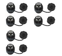 6PCS RJ45 Panel Mount Coupler, IP68 Shielded Industrial Panel Mount Ethernet LAN Through Connector for CAT6/CAT5E/CAT5