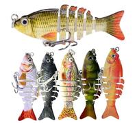 6Pcs Robotic Fishing Lure, 2 Inch 3D Eyes Realistic Fishing Lures with Hook, Slow Sinking Swimming Bait for Freshwater & Saltwater Lures Swimming Lure Robotic Fish