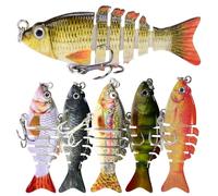 6Pcs Robotic Fishing Lure, 2 Inch 3D Eyes Realistic Fishing Lures with Hook, Slow Sinking Swimming Bait for Freshwater & Saltwater, Lure Kit