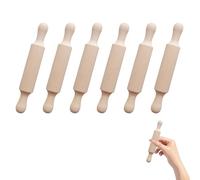 6Pcs Rolling Pin for Baking,Clay Pins,Playdough Wooden Rollers,Fondant Small Roller,Kids Play Mini,Wood Dough Products,Pizza Tools Accessories,Craft Dumpling Housewares Equipment,for Embossed Pastry