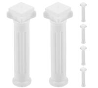 6pcs Roman Column Model White ABS Decorative Miniature