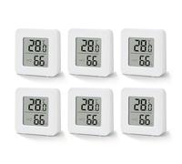 6PCS Room Thermometer, Digital Room Thermometer Hygrometer, Indoor Thermometer Hygrometer with Temperature Humidity Monitor for Baby, Home, Office, Nursery, Greenhouse, Garden (White)