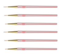 6pcs Rose Gold Nail Art Liner Brush Nylon Metal | Portable DIY Painting Tool, Comfortable Grip, Practical Use, Salon Nail Art Tools for Drawing and Dotting