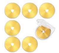 6Pcs Rotary Cutter Blades,60mm Rotary Cutter Blades with Scale | SK5 Steel Rotary Blades for Fabric & Leather Cutting,Sewing Crafts