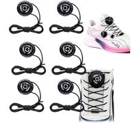 6PCS Rotating Fastening System,Elastic Laces For Trainers,No Tie Shoe Laces Adult,Lock Lac-Es,Lazy La-Ces,No-Tie Shoelaces,With Rotating Buckle,Automatic Buckle,Secure Fit For Sneakers,Running Shoes